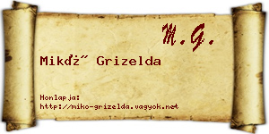 Mikó Grizelda névjegykártya